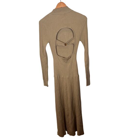 Jonathan Simkhai Standard Sage Green Cashmere Blend Open Back Maxi Dress - Picture 4 of 4